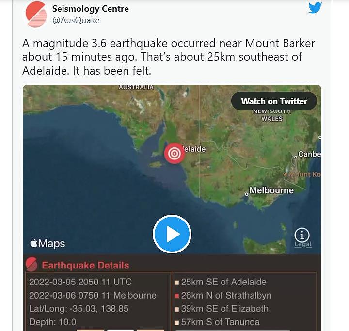 澳洲发生3.8级地震！当地震感强烈，有人听到巨响（组图） - 4