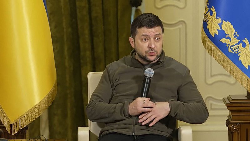 乌克兰总统泽伦斯基(Volodymyr Zelensky)。 法新社