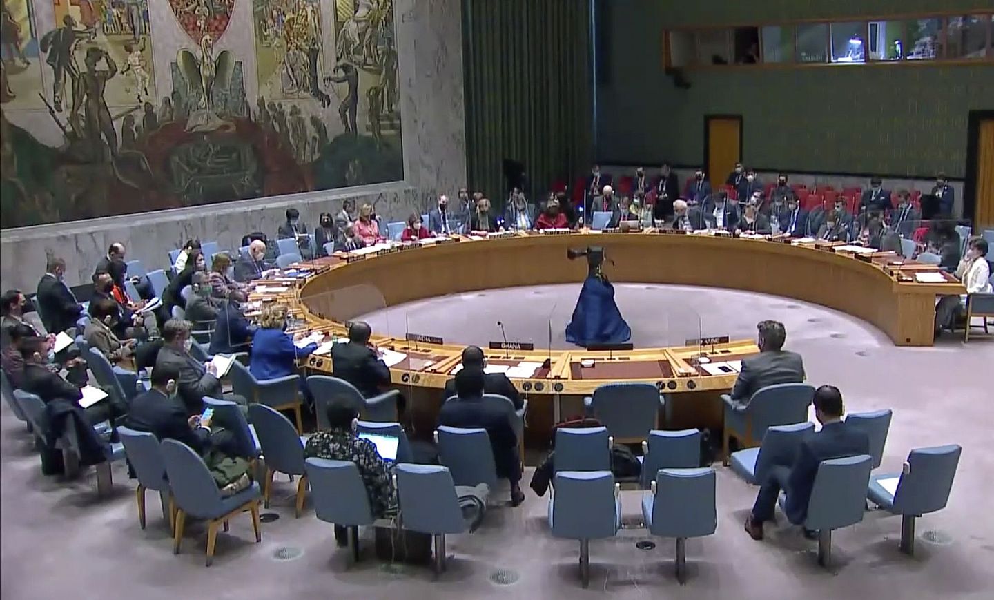 3月11日，联合国安理会应俄罗斯要求召开会议，商讨乌克兰生物武器问题。(AP)