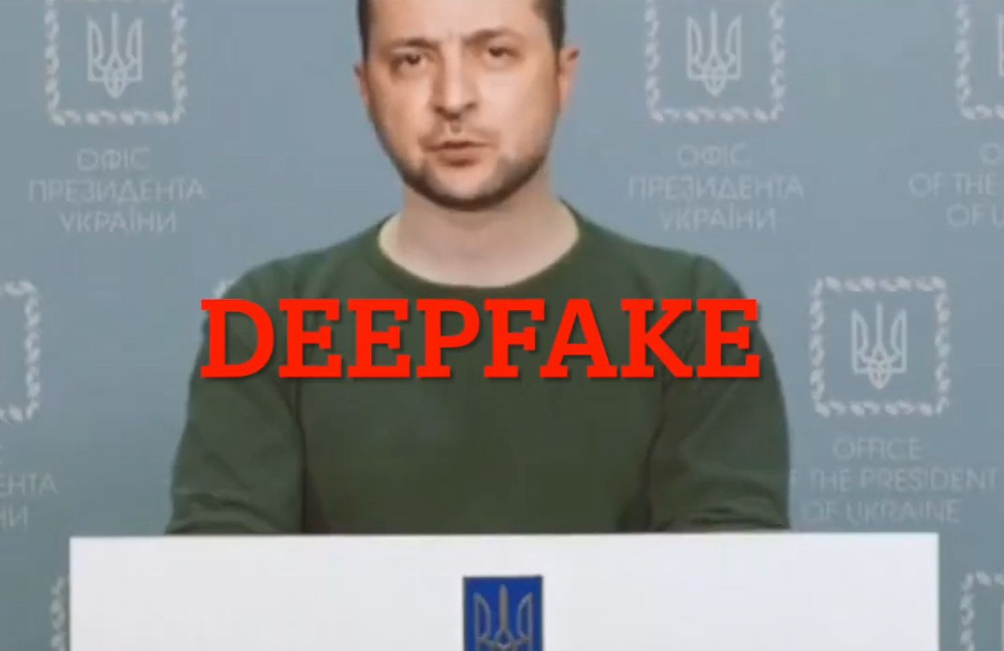 ▲乌克兰总统泽伦斯基（Volodymyr Zelensky）近似遭骇客换脸，发表要「国民投降」的言论。 （图／翻摄自推特）