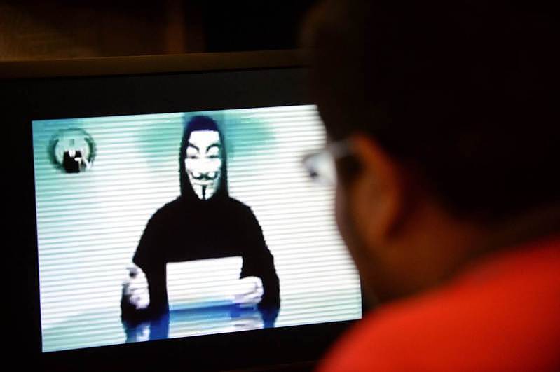 全球最大黑客组织「匿名者」。Getty Images