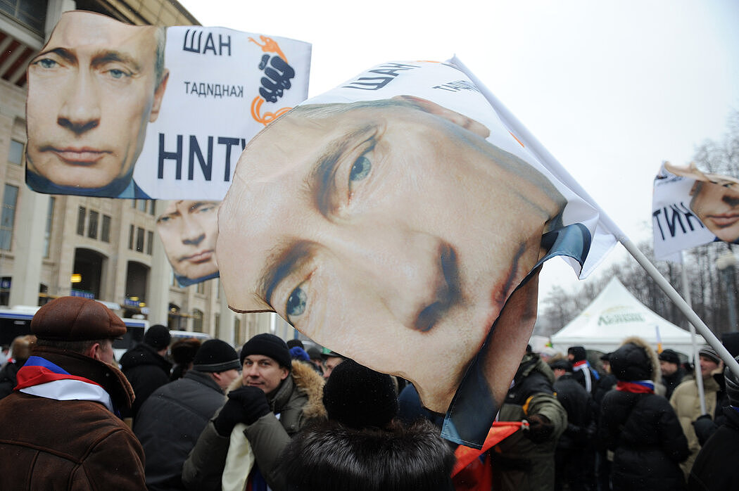 2012年2月，普京在莫斯科的支持者。