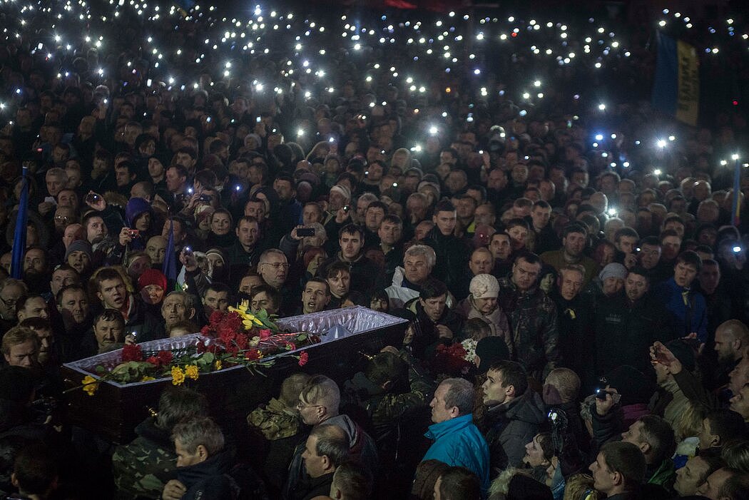 2014年基辅一名抗议者的葬礼。