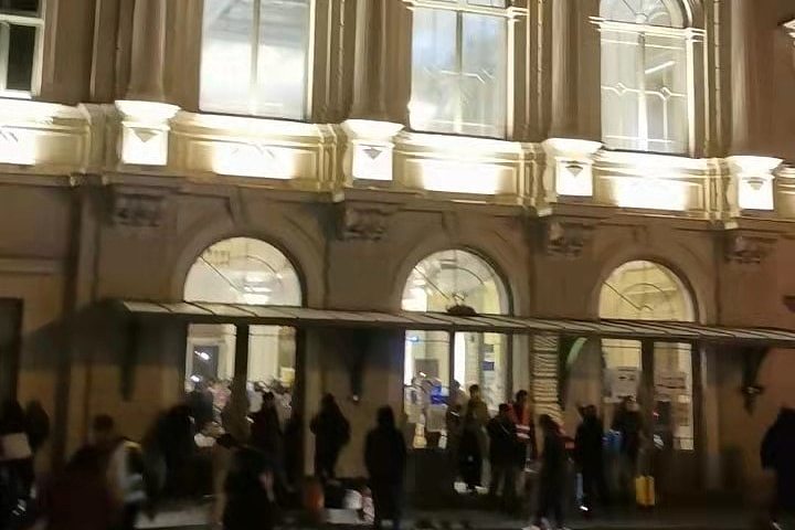 Przemysl train station at night