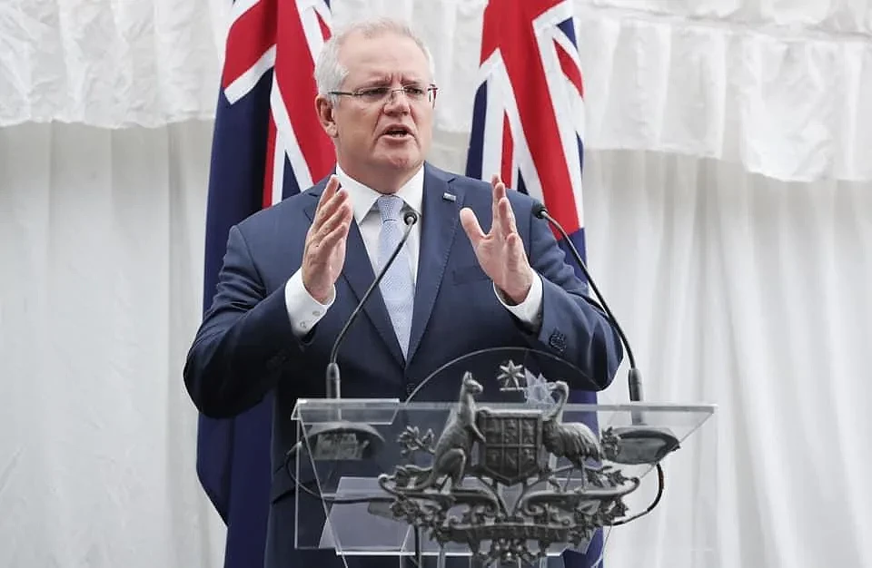 澳洲總理莫里森表示現在只有中國加入制裁行列，才有可能阻止莫斯科繼續入侵。   圖：取自其臉書（資料照）