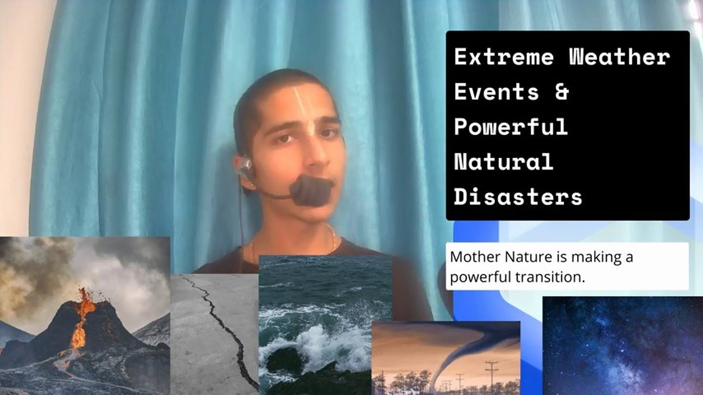 疫情加上最近天灾不断，例如龙卷风吹袭美国致多人死亡，以及印尼7级以上强地震等，阿南德认为是「警告」。 （影片截图）
