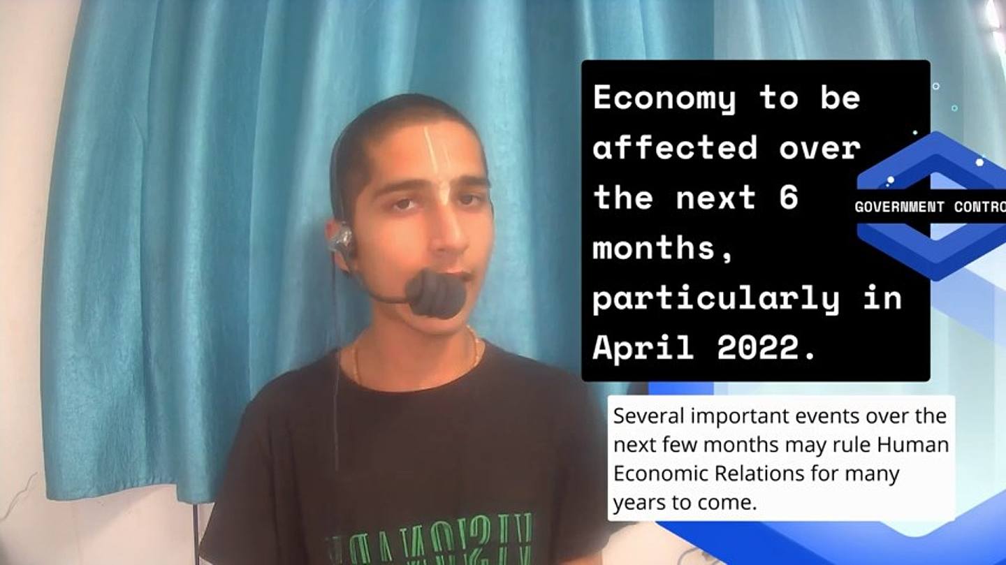 印度神童阿南德明言，經濟肯定會在接下來的6個月內受到很大影響，特別是在2022年3月到4月間。（影片截圖）