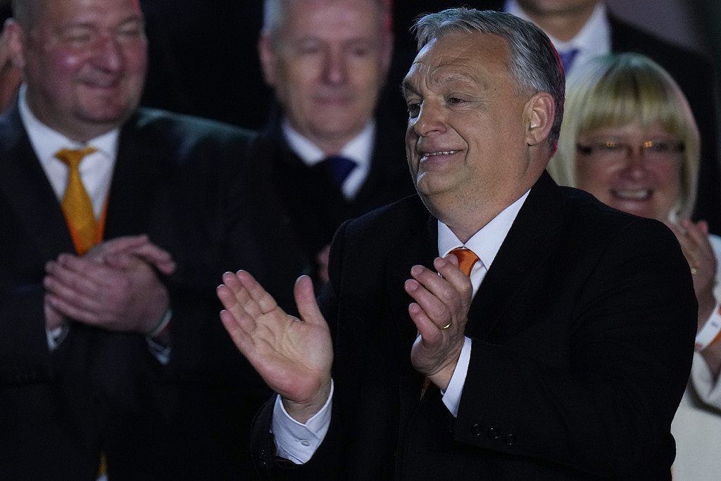 匈牙利总理奥班（Viktor Orban）3日在全国大选中宣布赢得第四个任期。 (图/美联社)  