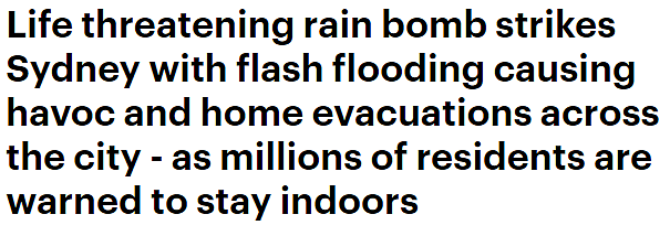 悉尼再迎暴雨，多地街道被淹，数千民众被要求紧急撤离（视频/组图） - 1