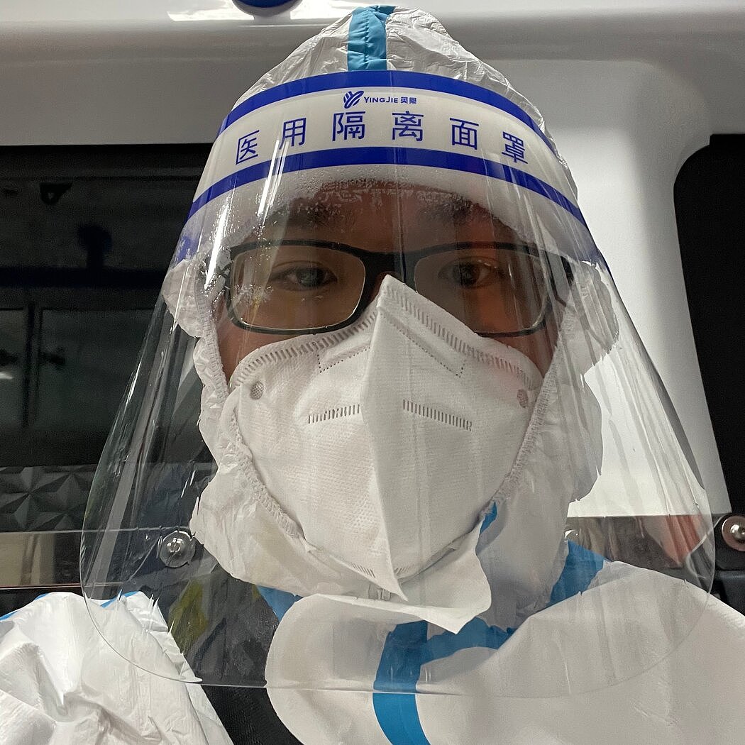 薛良权在中国第一次得到核酸检测阳性结果后。