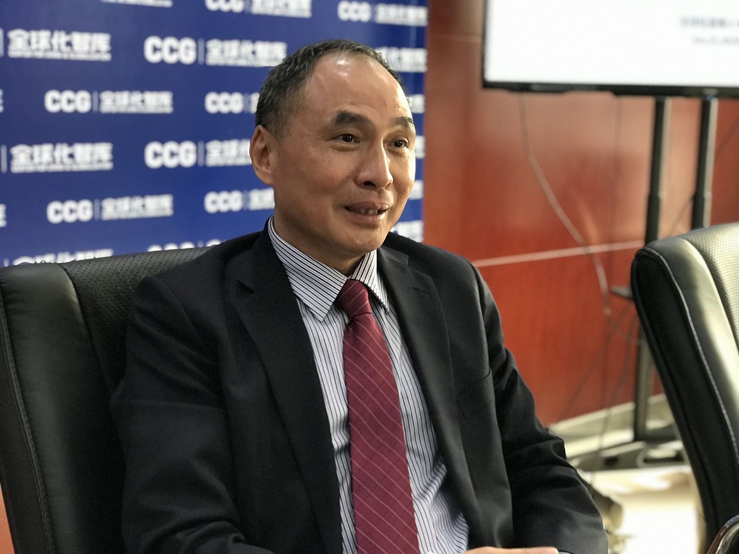 多维新闻在全球化智库（CCG）的公开论坛上专访郑永年。（杨语涛/摄）