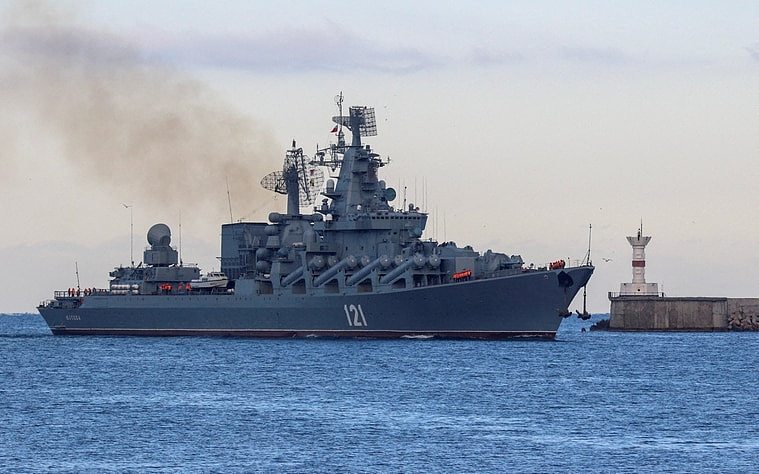 俄罗斯飞弹巡洋舰「莫斯科号」（图）14日沉没，如今有俄罗斯独立媒体披露此事件造成40人死亡。 路透