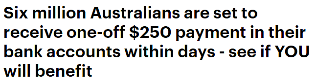 600多万澳人受益！$250补贴或在数天内发放，无需申请直接到账（组图） - 1