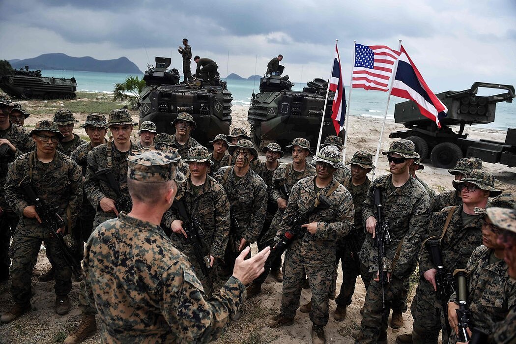 2020年，泰国罗永府，金色眼镜蛇联合演习后的美国海军陆战队。