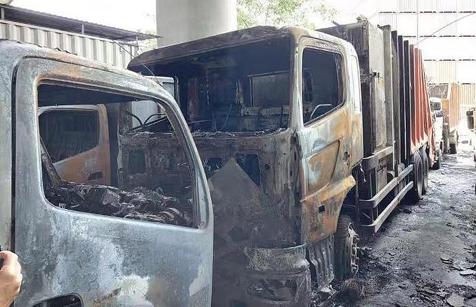 香港多辆货车凌晨被焚毁，起火原因有疑点，，已被列作纵火案（图） - 2