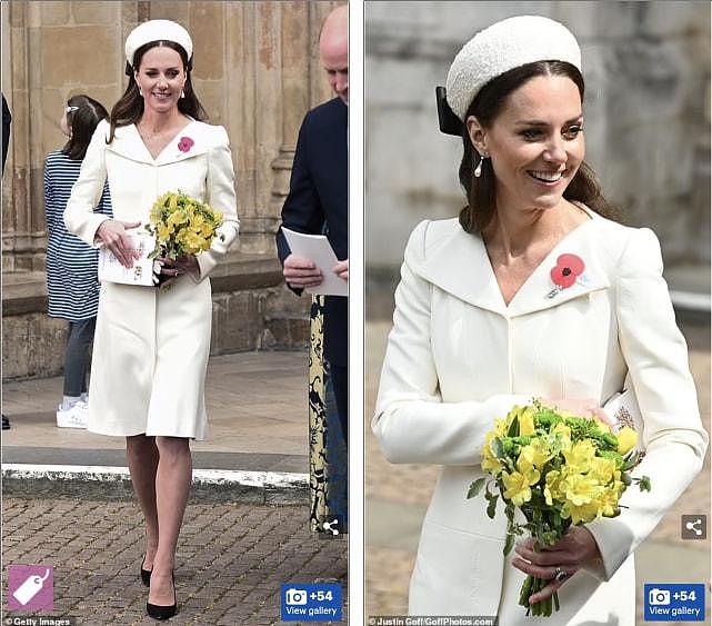 凯特澳新军团日穿白裙，夏洛特公主洗礼时穿过，7年过去王妃老了（组图） - 2