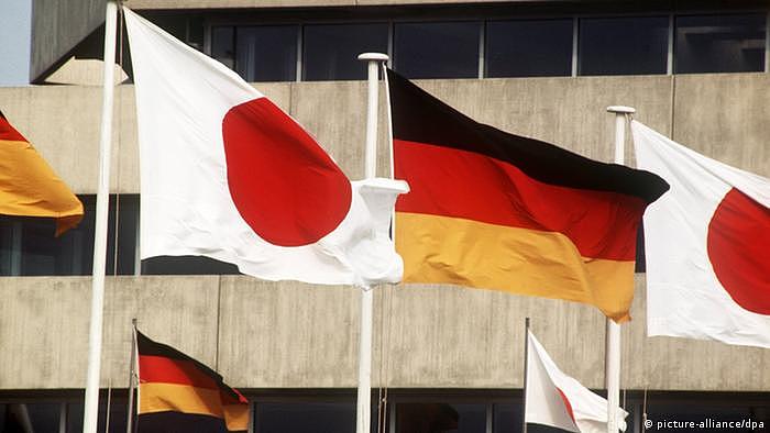 Deutschland Japan Nationalflaggen