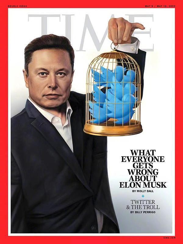 马斯克再登《时代周刊》封面，推特成为“笼中之鸟”（组图） - 1