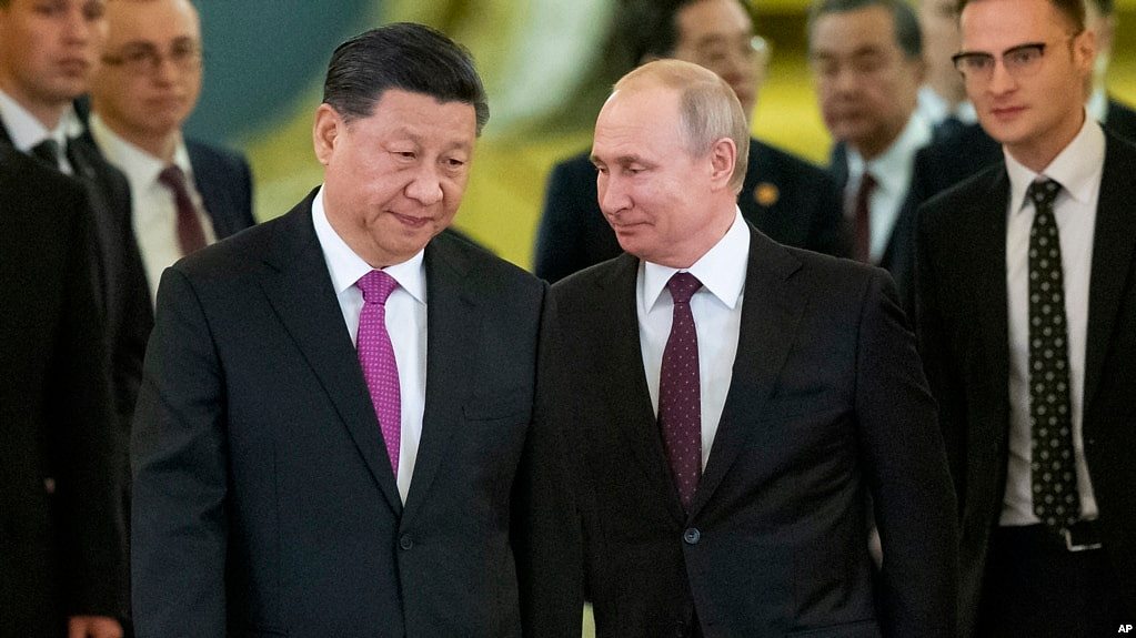 中俄联手不是秘密。图为习近平与普京在莫斯科克里姆林宫。(美联社2019年6月5日资料照)