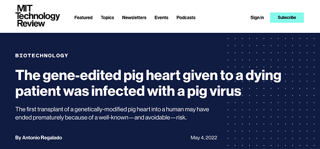 全球首例猪心脏移植失败俩月后，科学家：不是排异，可能是潜伏病毒（组图） - 1