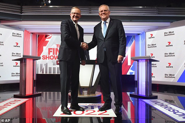 When Prime Minister Scott Morrison (pictured right) was asked to say something positive about Anthony Albanese (left), he still managed to turn it into a negative
