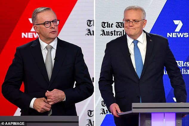 Anthony Albanese (pictured left) was judged the winner of Wednesday night's debate with Scott Morrison (pictured right) by previously undecided voters