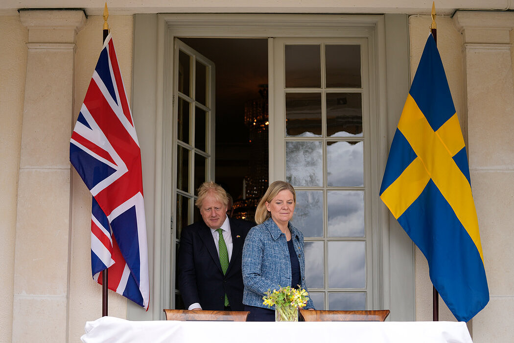 英国首相鲍里斯·约翰逊周三与瑞典首相马格达莱娜·安德松会面。