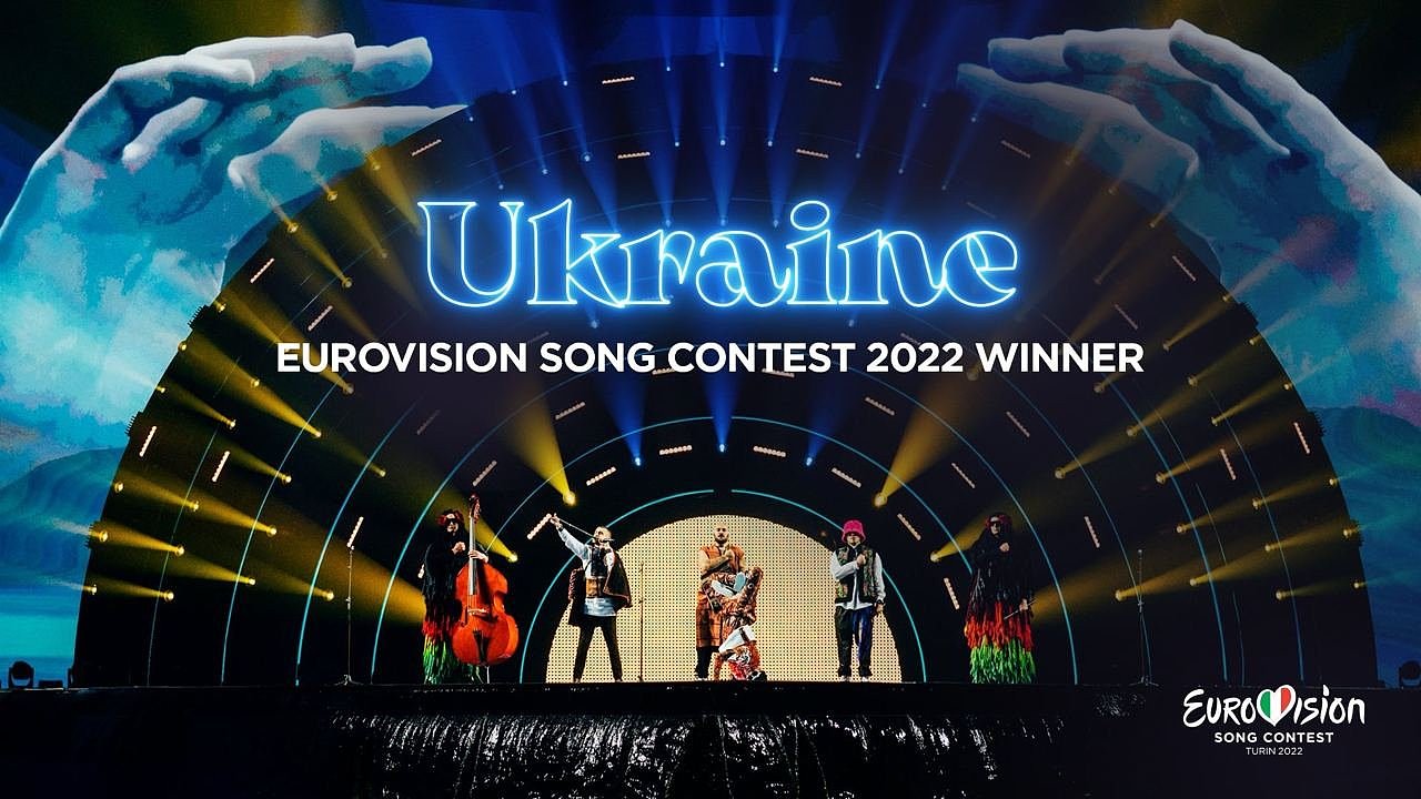 乌克兰卡路什乐团（Kalush Orchestra）昨( 14 ) 日在欧洲歌唱大赛中获得冠军。 图：翻摄自泽连斯基脸书