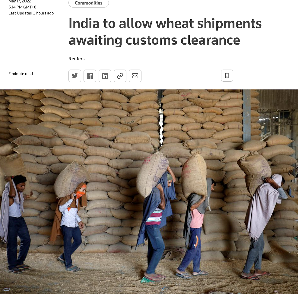 欧洲小麦价格创新高，美驻联合国代表：希望印度重新考虑禁止小麦出口的立场
