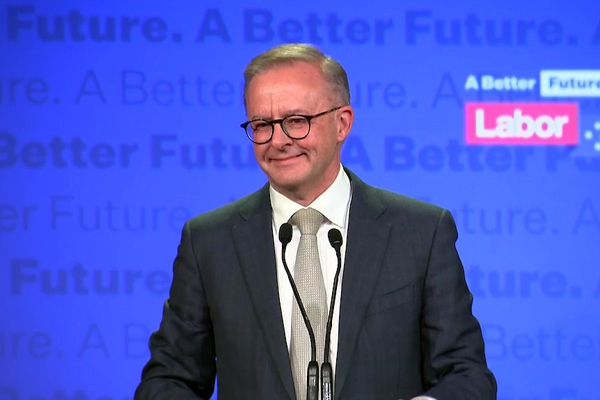 Anthony Albanese gives his victory speech