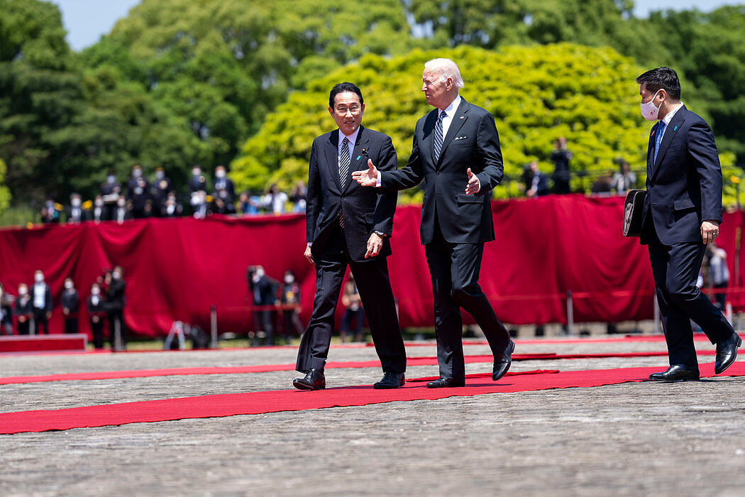 週一，拜登總統與日本首相岸田文雄。