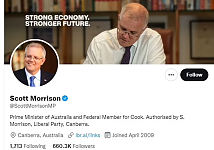 “举报他！”推特个人简介还未更改，莫里森被指“冒充”新总理（组图）