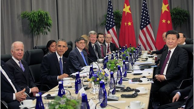 2016年3月31日，美国总统奥巴马在华盛顿特区举行的核安全峰会上与中国国家主席习近平举行双边会谈。