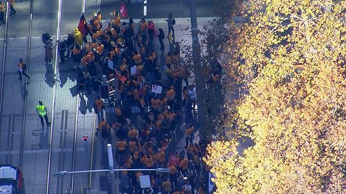 Thousands of Catholic school teachers strike in Sydney.