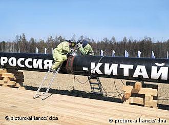 Bau einer russisch - chinesischen Öl - Pipeline