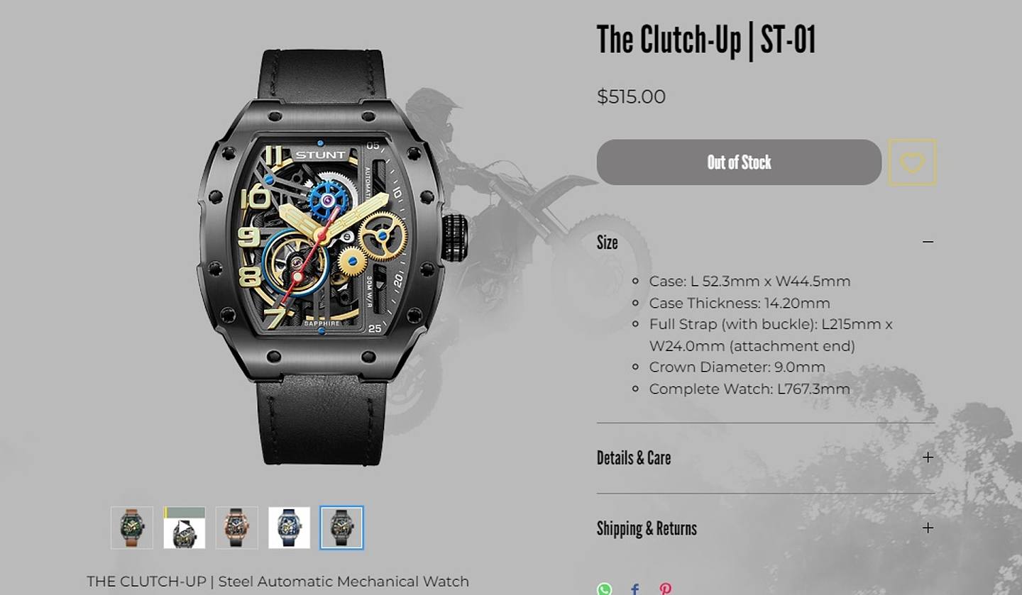 據悉該警員所戴的手錶品牌為 Stunt，官網顯示其售價為515美元（約港幣3000餘元）。