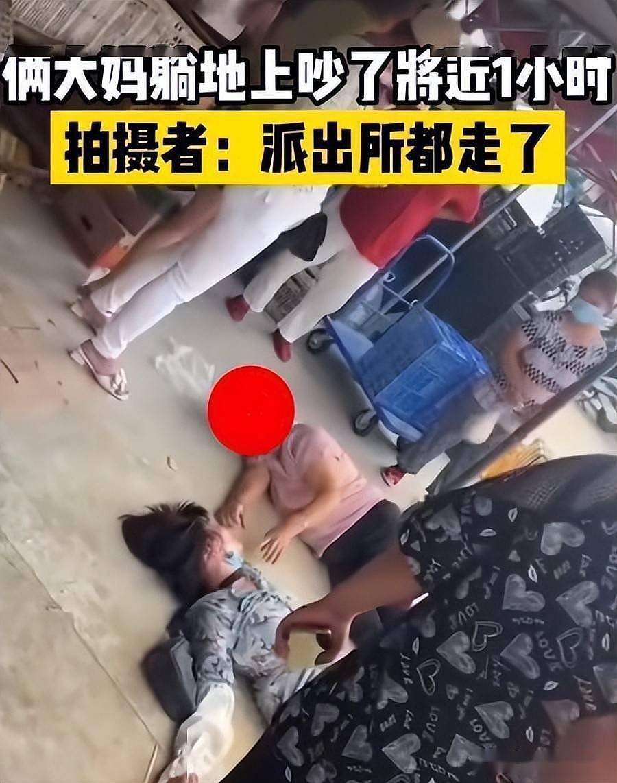 俩大妈吵架，站着吵累了躺地上继续，目击者：快一个小时了，警察都走了（视频/组图） - 6