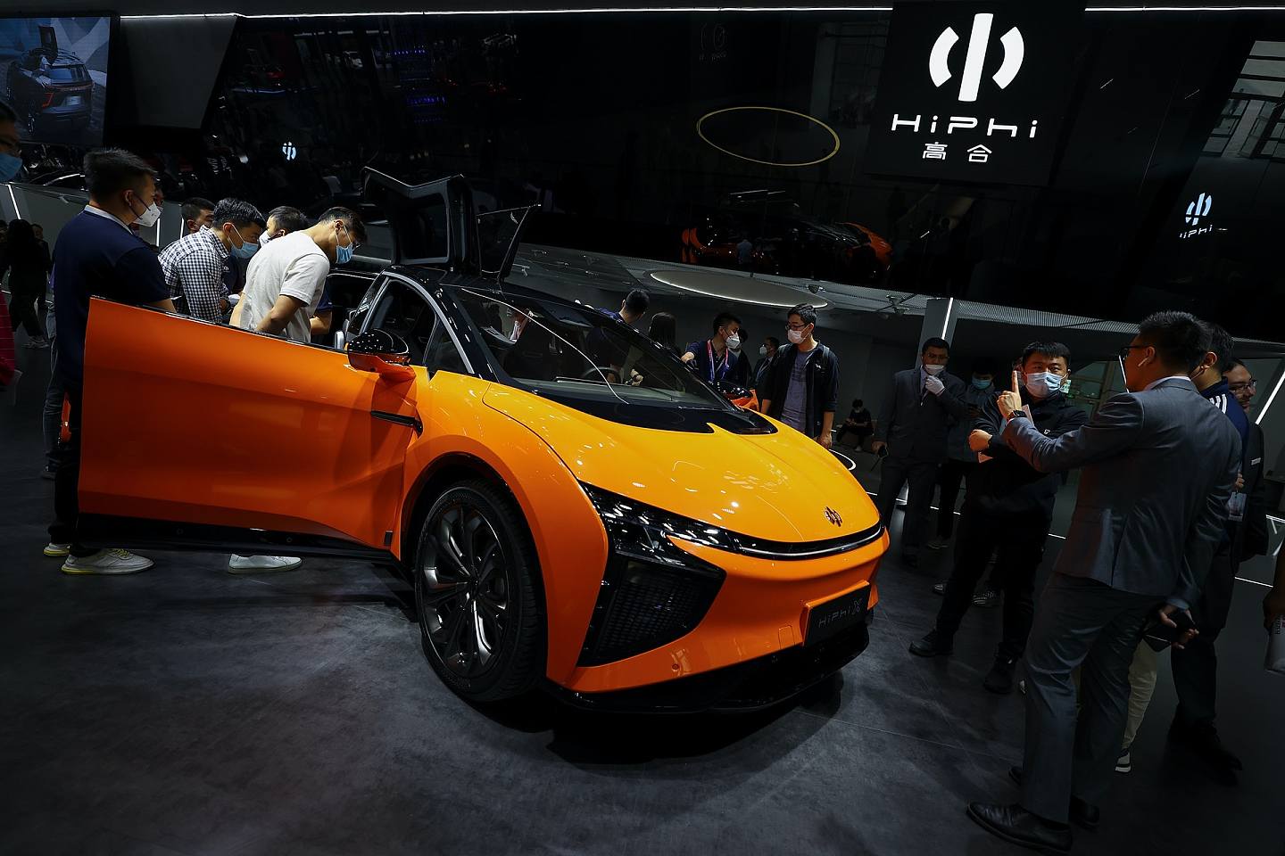 2020年新能源車已是北京車展的一大量點。圖為中國本地電動車新創車企高合HiPhi的最新概念車型。（Getty Images）