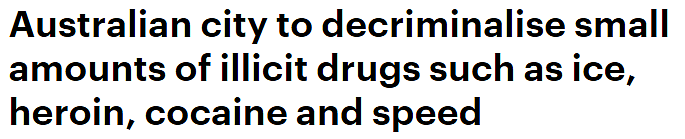 冰毒、海洛因...首都领地推动少量非法毒品合法化，携带被查获罚$100（图） - 1