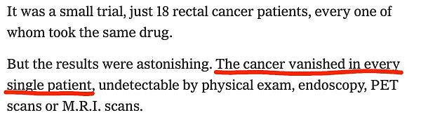 癌症史上首次！18名患者用药半年肿瘤消失，一剂$11000，免疫治疗里程碑？（组图） - 3
