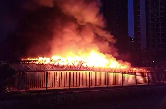 香港输电桥起火燃烧，元朗大范围停电（图） - 2