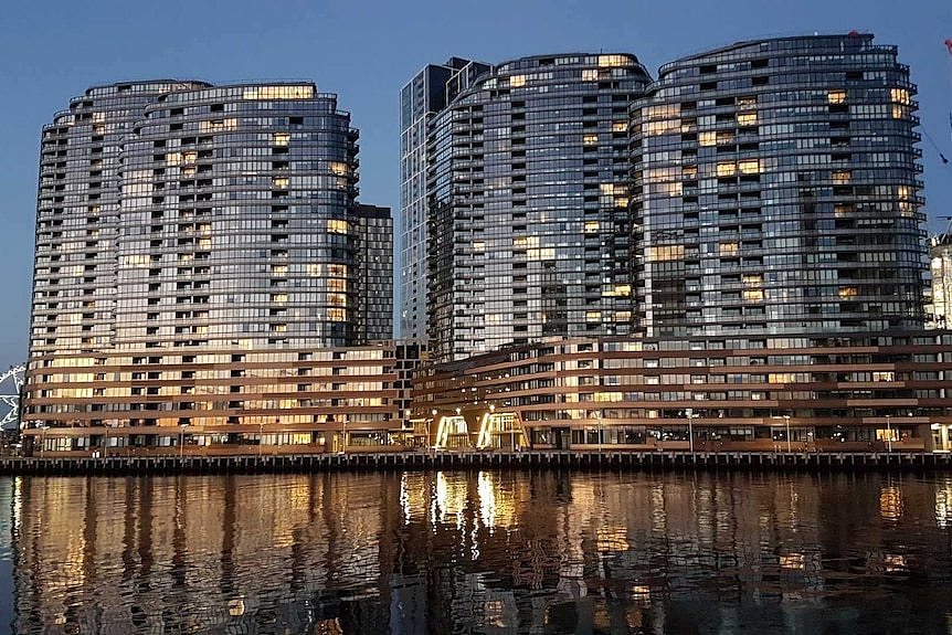 A view of apartment bocks at Docklands in Melbourne