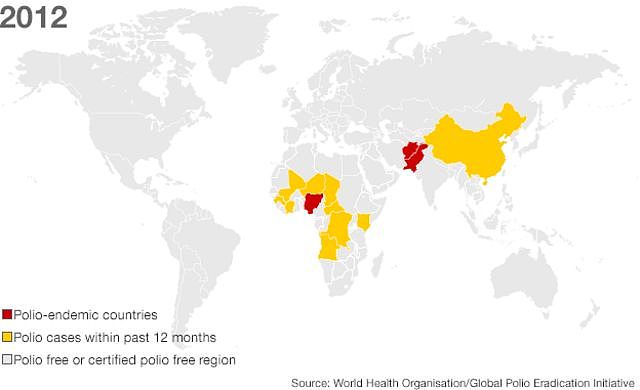 Map: Polio in 2012