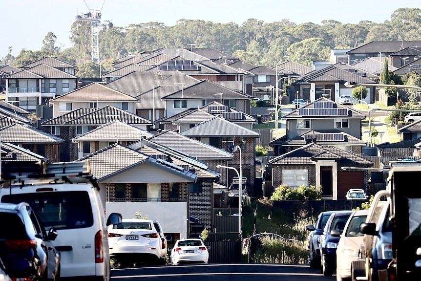 a skyline with houses