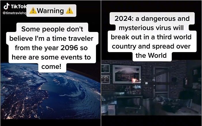 ▲▼ 2096年时空旅人宣称，全世界将于2024年再一次面临「神秘危险」的致命新病毒肆虐。 （图／翻摄自抖音）