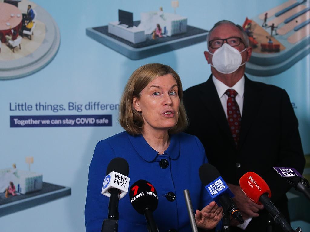 NSW chief health officer Kerry Chant and NSW Health Minister Brad Hazzard have pleaded with the public to go get their third jab. Picture: NCA NewsWire / Gaye Gerard
