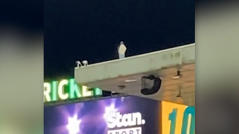 男子爬上悉尼板球场看台屋顶被捕，疑似对着大屏幕小便（视频/图） - 2