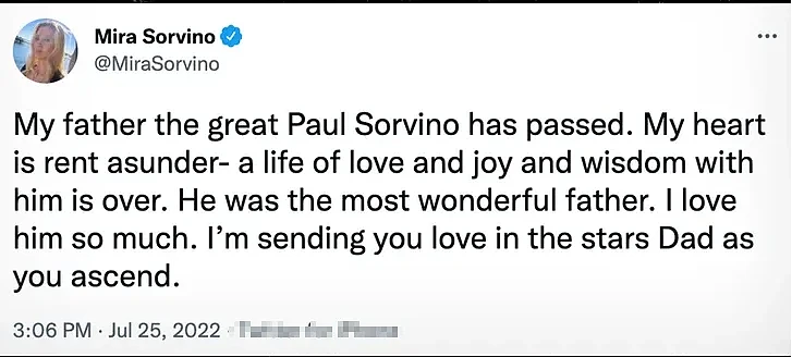 美国演员保罗·索维诺去世 享年83岁 曾出演《罗密欧与朱丽叶》