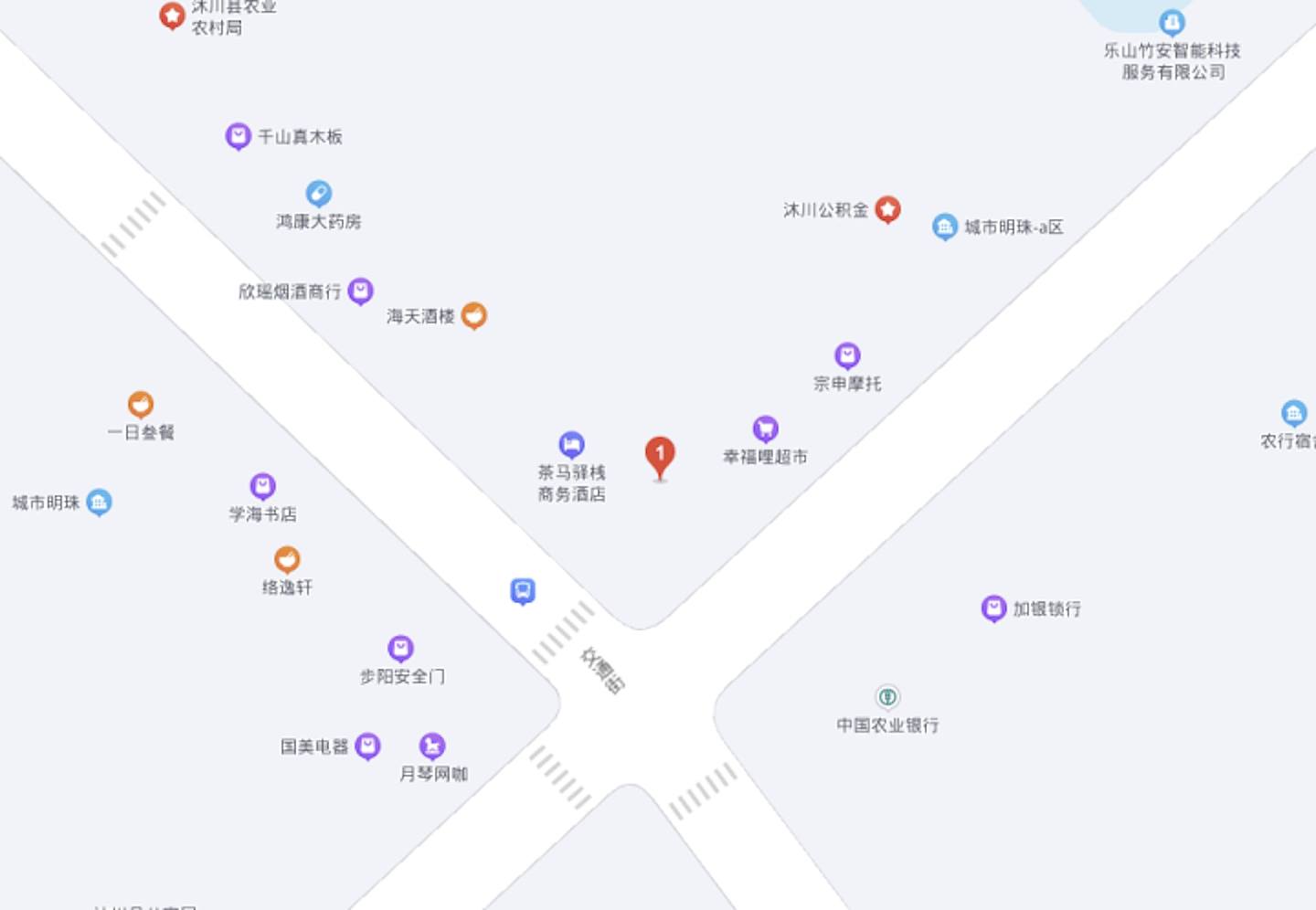 事发地点地图。 （越牛新闻）