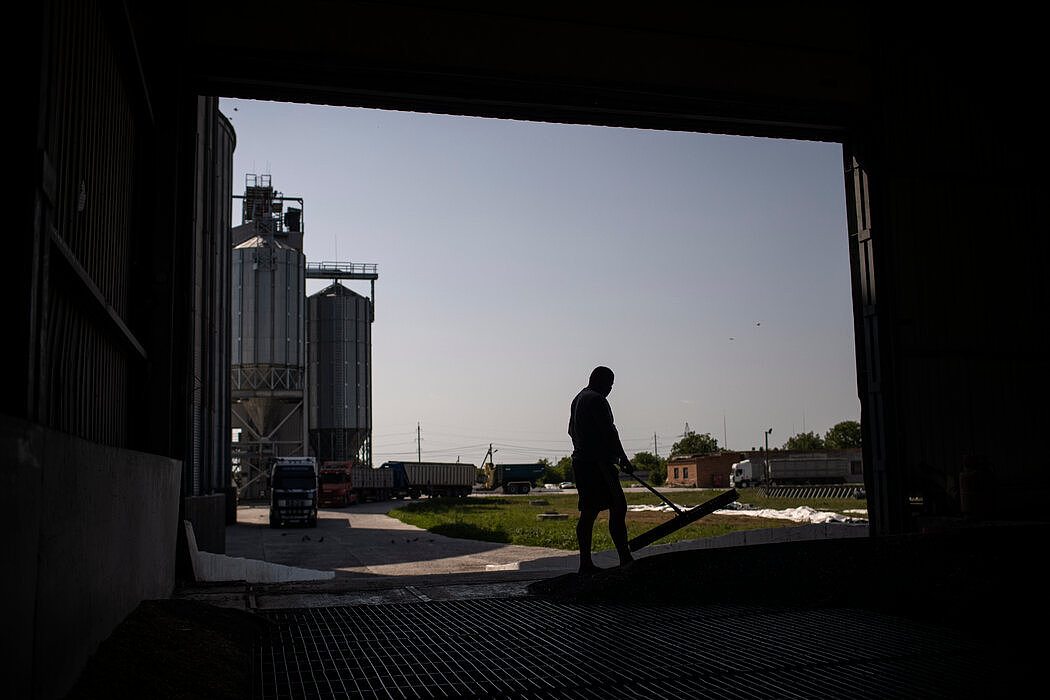 乌克兰利沃夫郊区的一家谷物加工厂。俄罗斯对乌克兰的入侵造成了全球粮食和能源短缺。